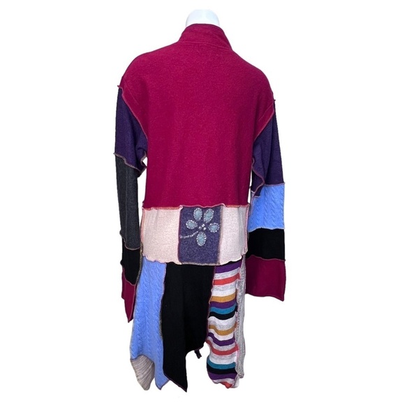 Vintage Woolrich Patchwork Duster Sweater Jacket  Asymmetrical Hem Large - Picture 10 of 16